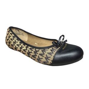 Michael Kors Girls 4 Matisse Black Brown Ballet Flats